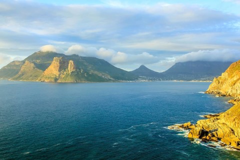 Lookout Point at sunset in Hout Bay from the famous and scenic Chapman's Peak Drive, Cape Town,