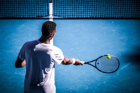 MELBOURNE, AUSTRALIA - JANUARY 10: Giovanni Mpetshi Perricard of France during practice ahead of