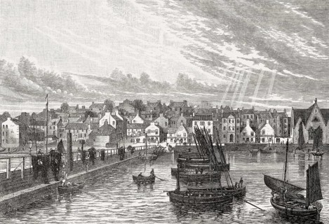 Newhaven, from the Pier, Edinburgh, Scotland, 19th century