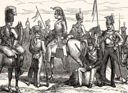 British military uniforms, 19th century, From British Battles on Land and Sea, by James Grant