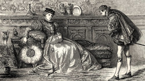 Act III, SCENE I., Palace of the Regent, Margaret of Parma with Machiavel, scene from EGMONT by