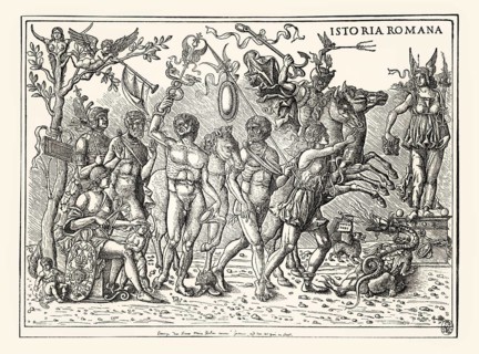 Istoria Romana, Allegory of the Four Cardinal Virtues by Jacob von Straßburg, Jacobus Argentarius,