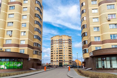 Andreevka, Russia, April 11.2016. The residential complex Uyutniy