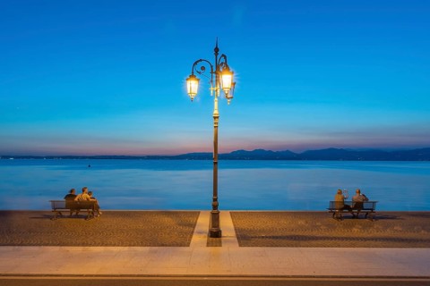 Sunset over Lake Garda in Lazise, Italy
