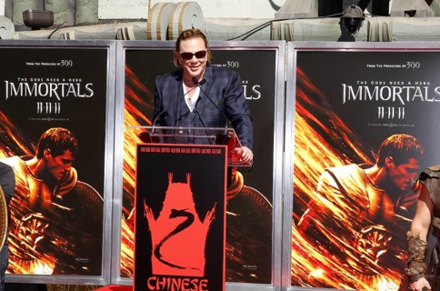 HOLLYWOOD, CA - OCTOBER 31, 2011: Mickey Rourke Hand And Footprint Ceremony held at Grauman's