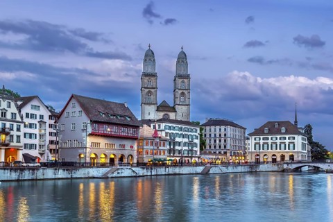 Grossmunster is a Romanesque Protestant church in Zurich, Switzerland