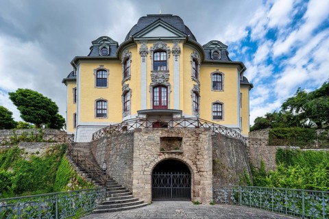 A view of the park and the Dornburg castles near Jena in Thuringia in summer