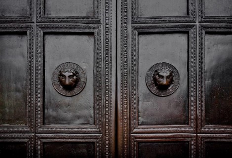 Aachen Cathedral Carolingian bronze door late 8th century Height 3.95 m Main entrance from the west
