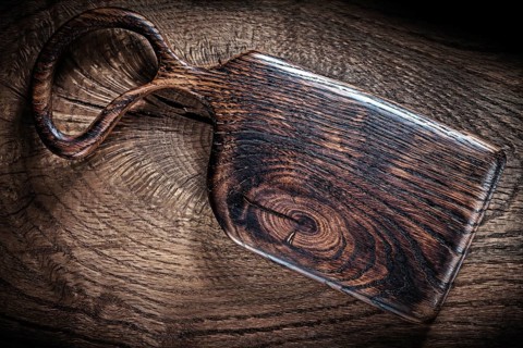 Oak wood dark vintage wooden chopping board
