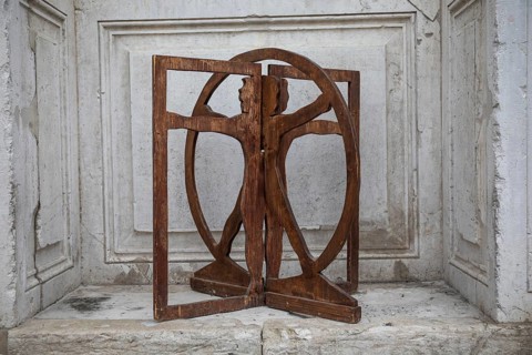 Sculpture, Vitruvian Man, Venice, Italy