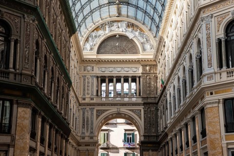 Gallery Umberto I in Naples, built in the Art Nouveau design, Southern Italy