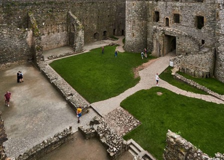 View of the inner courtyard of Harlech Castle, Harlech, Wales, UK