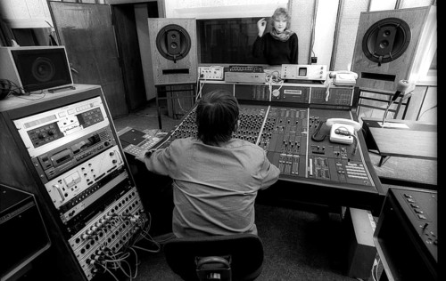 Germany, Berlin, 23 March 1992, GDR radio, studio of DS-Kultur in the Funkhaus in Nalepastraße,