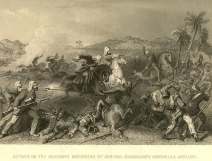 Military and munity mutiny views attack on Sealkote mutineers by general Nicholson's Irregular