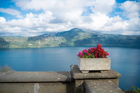 Lake Albano at castel Gandolfo, the summer residence of the pope