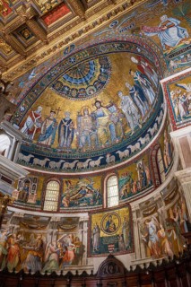 Apse, mosaic with the Coronation of the Virgin, 12th century, work of Pietro Cavallini, The