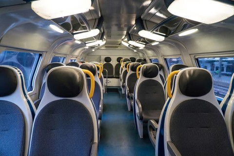 Interior view of Double-decker train