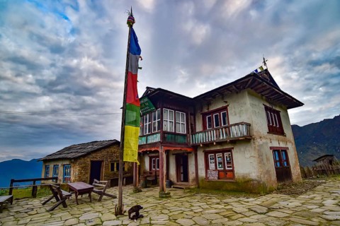 A lodge on the EBC trail in Sagarmatha National Park, Nepal