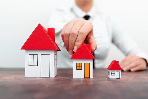 Upgrade Your House Represented By Lady In Outfit, Business Woman Presenting Plans For Home Change,