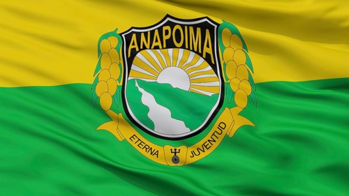 Anapoima City Flag, Country Colombia, Cundinamarca Department, Closeup View