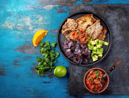 Food, Yucatan Mexican Food Pork POC CHUC poc chuck. Pork marinaded in orange juice served with