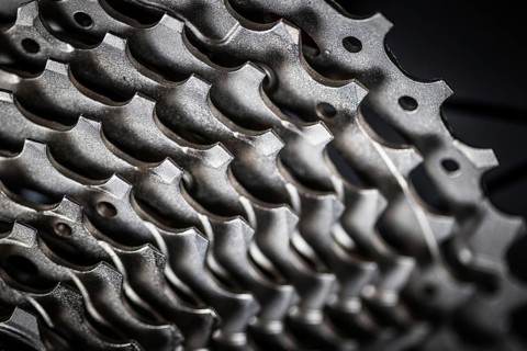A cassette gear part on a road bike