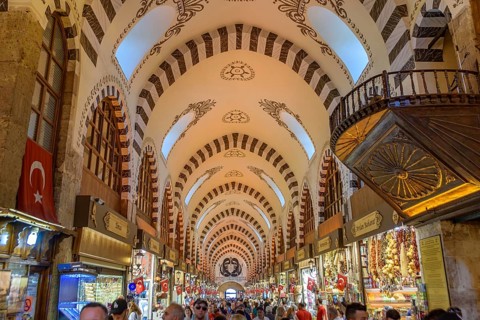 Spice Bazaar (Egyptian Bazaar), a covered market in Istanbul, Turkey