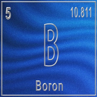 Boron chemical element, Sign with atomic number and atomic weight, Periodic Table Element