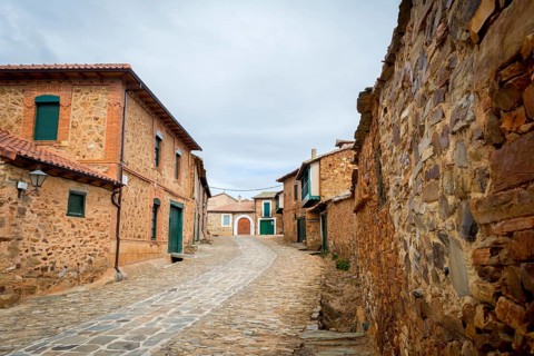 Castrillo de los Polvazares, Leon, Spain, May 2018: view on the streets and traditional stone