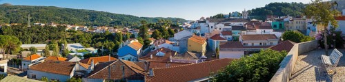 High angle panorama cityscape view on Monchique in Algarve, Portugal