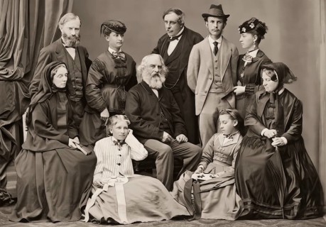 Longfellow Family in Venice, Henry Wadsworth Longfellow, 1807 – 1882, American poet, digitally