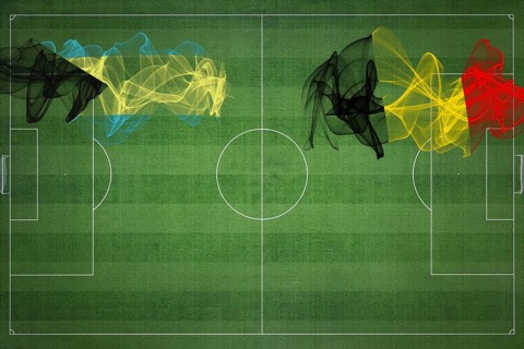 Bahamas vs Belgium Soccer Match, national colors, national flags, soccer field, football game,