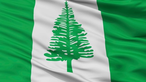 Norfolk Island Flag, Closeup View