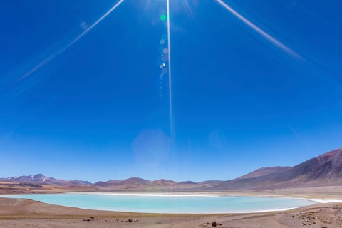 Atacama Desert, Chile. Salar Aguas Calientes. Lake Tuyacto. South America