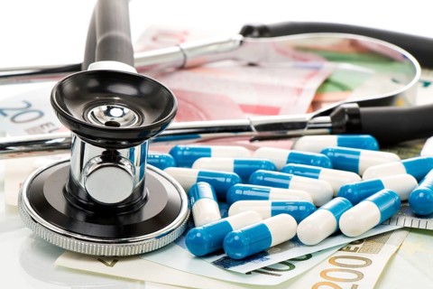 Banknotes with stethoscope