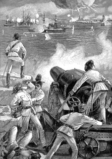 The Bombardment of Alexandria, in 1882, by the British Mediterranean Fleet, am 11. Juli 1882