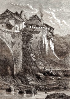 Stadtbild von Alby-sur-Chéran, einer Gemeinde im Departement Haute-Savoie, Region Rhône-Alpes,