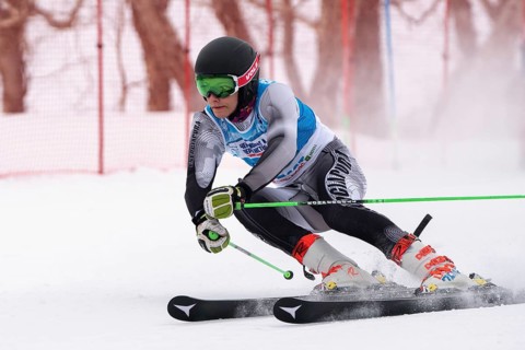 KAMCHATKA PENINSULA, RUSSIAN FEDERATION, APRIL 2, 2019: Russian Men's Alpine Skiing Championship,