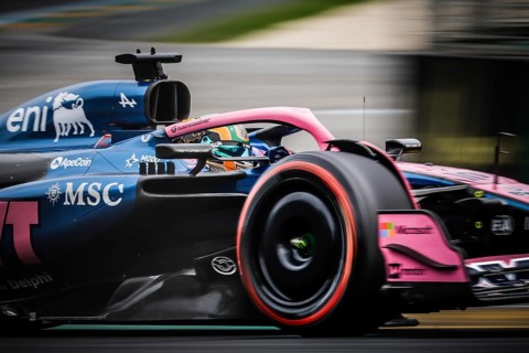 Pierre Gasly of France drives the BWT Alpine F1 Team A525 Renault during third practice in the 2025