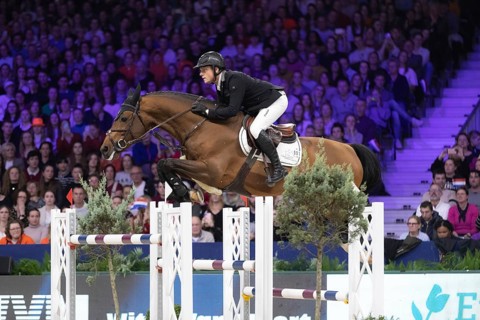 William Greve of Netherlands competes in 1.60m FEI Jumping World Cup at Jumping Amsterdam in