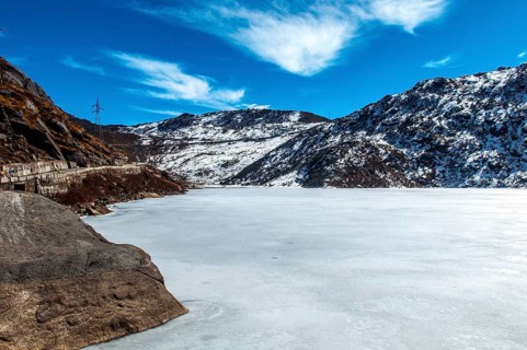 Frozen of changu lake, gangtok, sikkim, india, asia