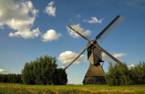 The Noordeveldse windmill near Dussen in the Dutch province Noord-Brabant