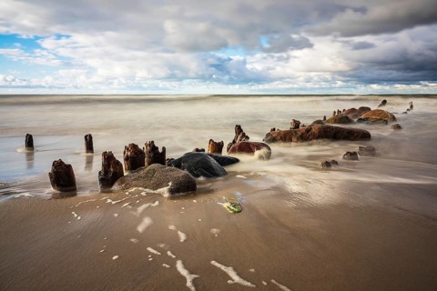 The Baltic Sea coast near Kühlungsborn on a stormy day