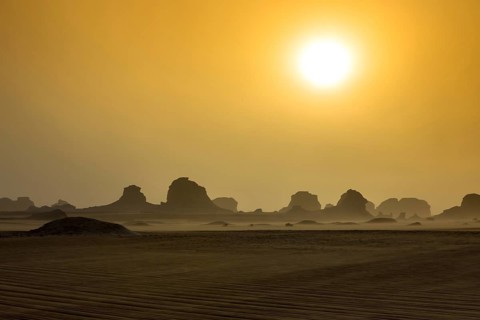 White Desert at Farafra in the Sahara of Egypt. Africa