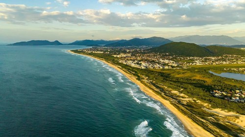 Florianópolis, Campeche beach during sunrise. Brazil. Rio Tavares neighborhood