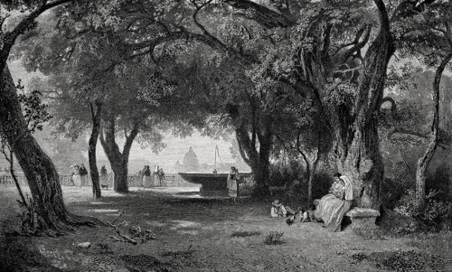 The view from the Pincian Hill, Rome, Italy, 19th Century