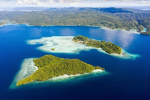 Tropical islands off Waigeo, Raja Ampat, West Papua, Indonesia