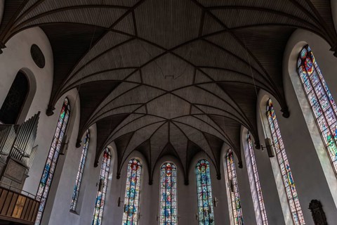 Germany, 23.07.2018: The Gothic interior of St Catherine's Church