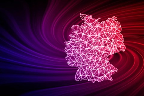 Map of Germany, Polygonal mesh line map, modern map