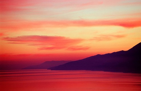 Coast of Istria, sunset, Croatia, Istria, Mediterranean Sea